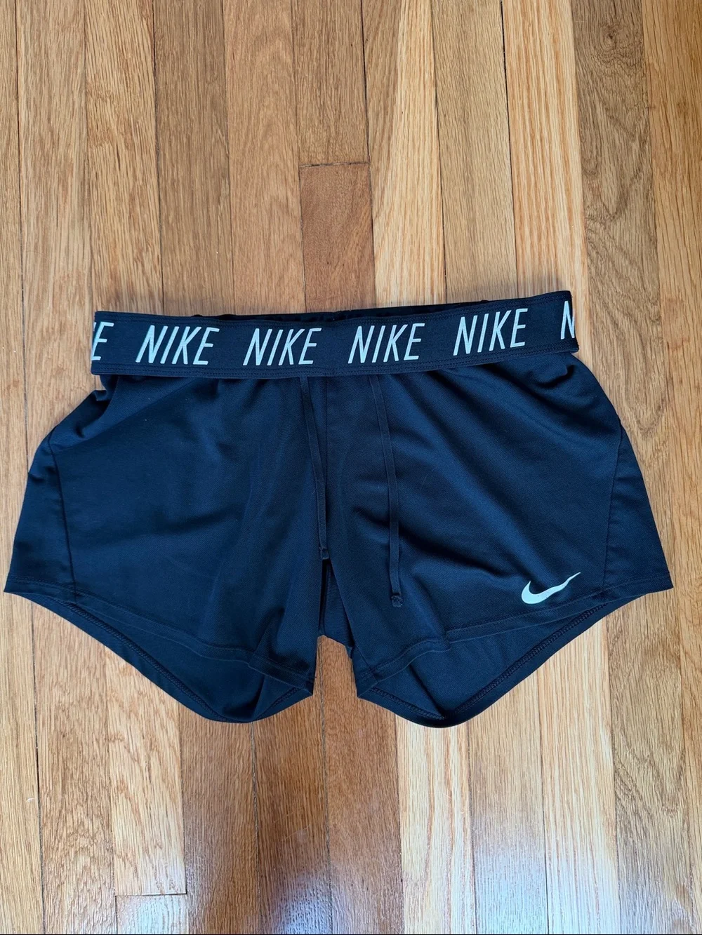Nike Y2K Black Foldover Waist Low Rise Athletic Shorts